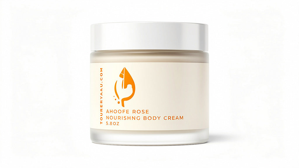 Jar of Aroofe Rose by True Royal Universe Nourishing Body Cream on a white background